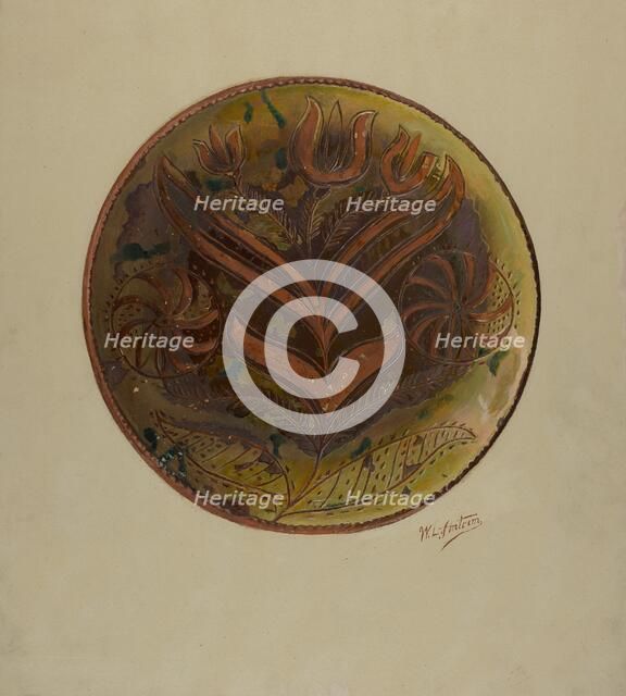 Pa. German Plate, c. 1937. Creator: William L Antrim.