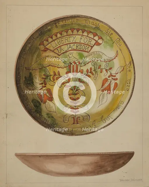 Pa. German Plate, c. 1937. Creator: Yolande Delasser.