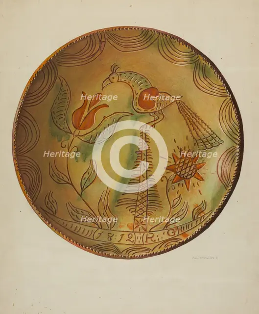 Pa. German Plate, c. 1938. Creator: Austin L. Davison.