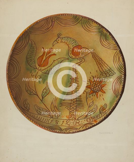 Pa. German Plate, c. 1938. Creator: Austin L. Davison.
