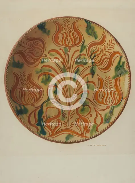 Pa. German Plate, c. 1938. Creator: Carl Strehlau.