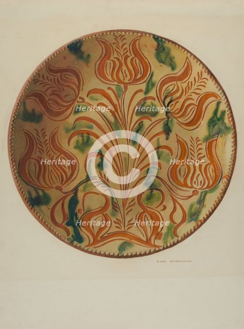 Pa. German Plate, c. 1938. Creator: Carl Strehlau.