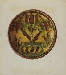 Pa. German Plate, c. 1938. Creator: Charlotte Angus