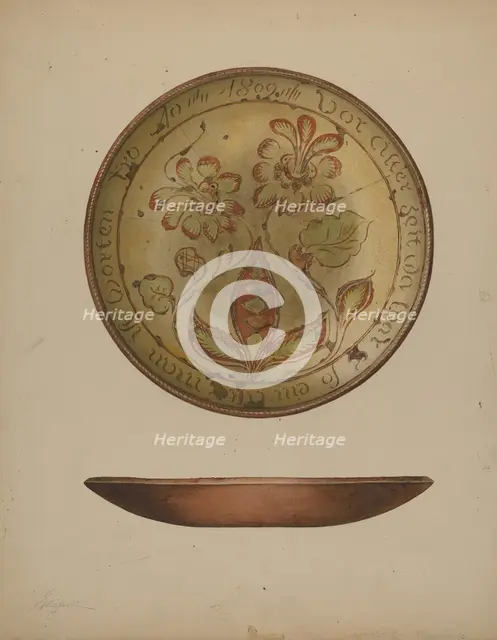 Pa. German Plate, c. 1938. Creator: Giacinto Capelli.