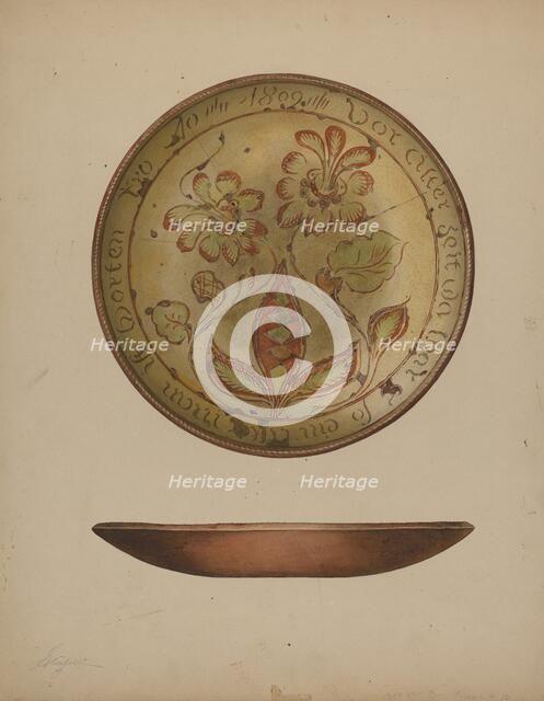 Pa. German Plate, c. 1938. Creator: Giacinto Capelli.