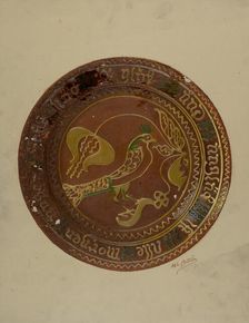 Pa. German Plate, c. 1938. Creator: William L Antrim