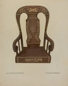 Pa. German Rocking Chair, c. 1937. Creator: Edmond W. Brown