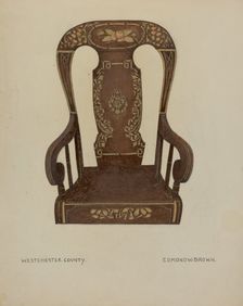 Pa. German Rocking Chair, c. 1937. Creator: Edmond W. Brown