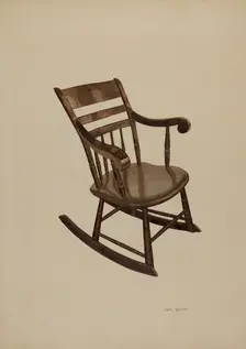 Pa. German Rocking Chair, c. 1940. Creator: LeRoy Griffith