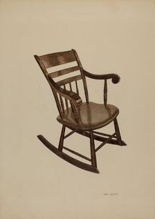 Pa. German Rocking Chair, c. 1940. Creator: LeRoy Griffith