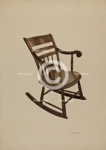 Pa. German Rocking Chair, c. 1940. Creator: LeRoy Griffith.