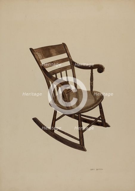 Pa. German Rocking Chair, c. 1940. Creator: LeRoy Griffith.