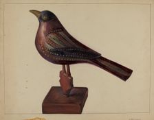 Pa. German Robin Figurine, c. 1937. Creator: Mina Lowry