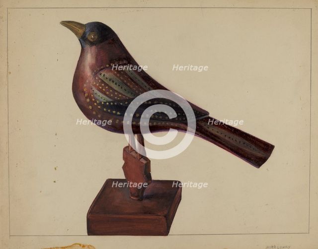 Pa. German Robin Figurine, c. 1937. Creator: Mina Lowry.