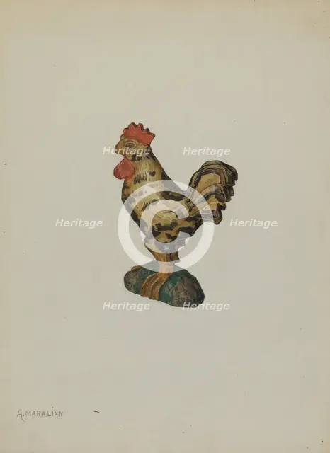 Pa. German Rooster Figurine, c. 1939. Creator: Arsen Maralian.