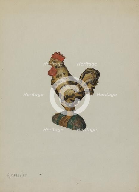 Pa. German Rooster Figurine, c. 1939. Creator: Arsen Maralian.