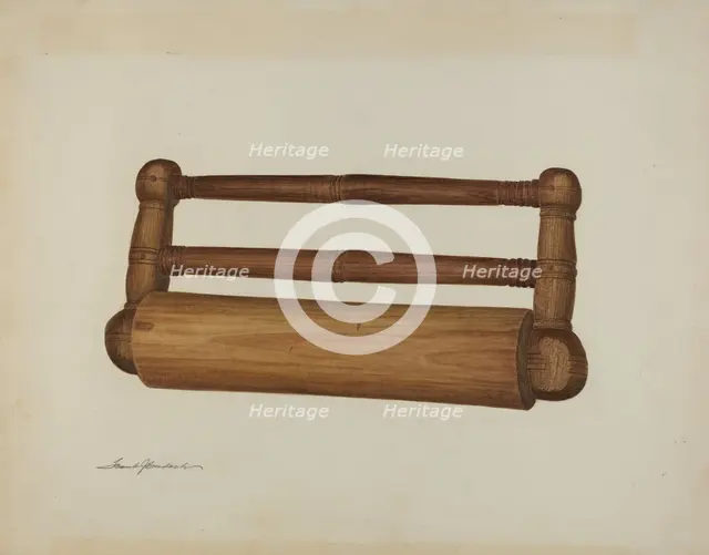 Pa. German Rolling Pin, c. 1941. Creator: Frank Budash.