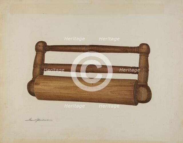 Pa. German Rolling Pin, c. 1941. Creator: Frank Budash.