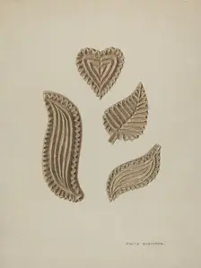 Pa. German Stamping Blocks for Homespun Cotton or Linens, c. 1939. Creator: Fritz Boehmer