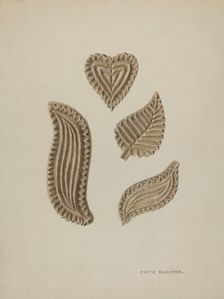 Pa. German Stamping Blocks for Homespun Cotton or Linens, c. 1939. Creator: Fritz Boehmer
