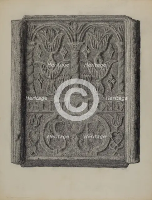 Pa. German Stove Back, 1937. Creator: Austin L. Davison.