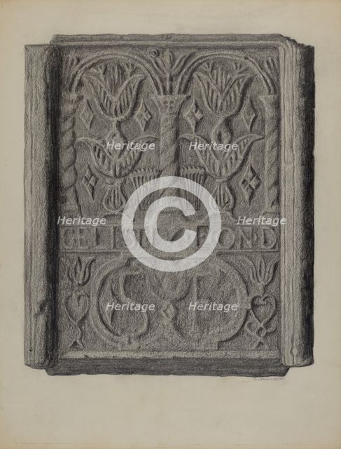 Pa. German Stove Back, 1937. Creator: Austin L. Davison.