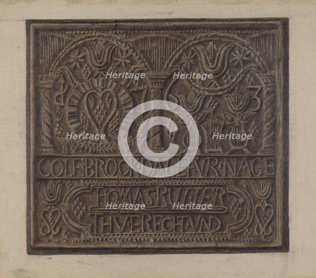 Pa. German Stove Plate, 1935/1942. Creator: Austin L. Davison.