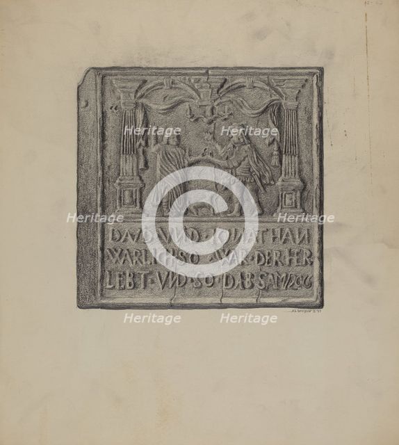 Pa. German Stove Plate, 1937. Creator: Austin L. Davison.