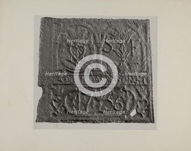 Pa. German Stove Plate, c. 1942. Creator: Charles Von Urban.