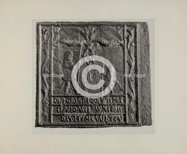 Pa. German Stove Plate, c. 1942. Creator: Charles Von Urban.