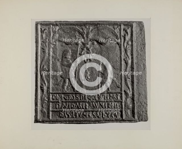 Pa. German Stove Plate, c. 1942. Creator: Charles Von Urban.