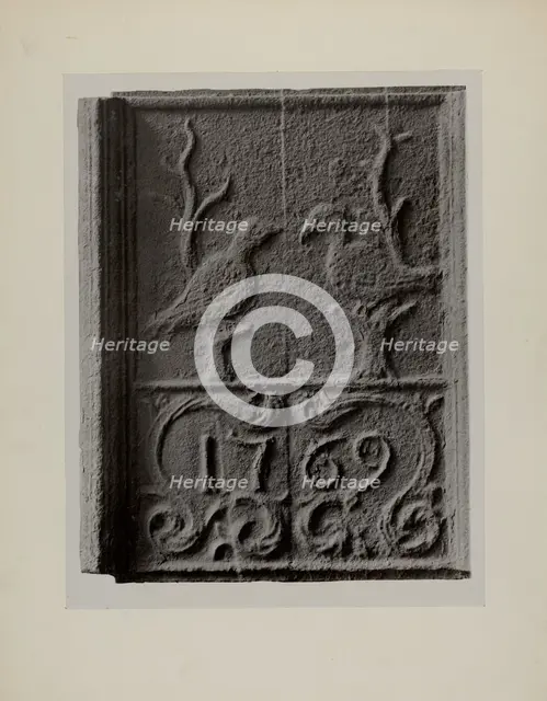 Pa. German Stove Plate, c. 1942. Creator: Charles Von Urban.