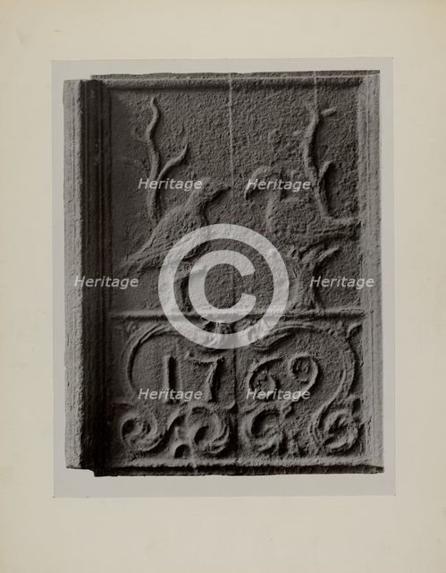 Pa. German Stove Plate, c. 1942. Creator: Charles Von Urban.