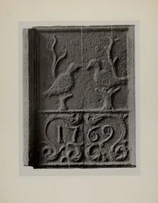 Pa. German Stove Plate, c. 1942. Creator: Charles Von Urban