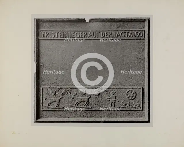 Pa. German Stove Plate, c. 1942. Creator: Charles Von Urban.