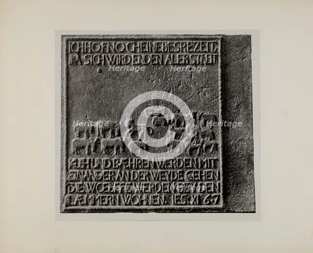 Pa. German Stove Plate, c. 1942. Creator: Charles Von Urban.