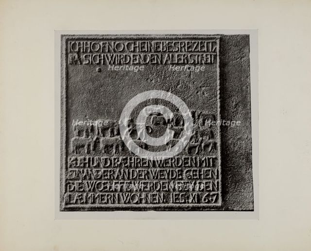 Pa. German Stove Plate, c. 1942. Creator: Charles Von Urban.