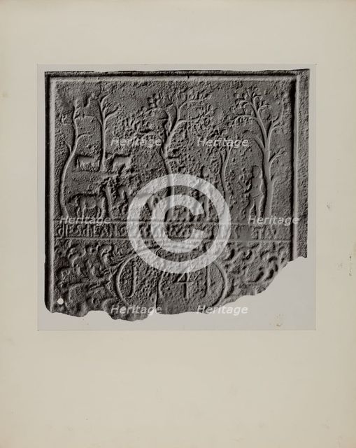 Pa. German Stove Plate, c. 1942. Creator: Charles Von Urban.