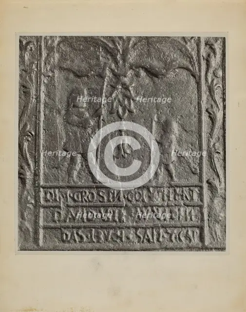 Pa. German Stove Plate, c. 1936. Creator: Charles Von Urban.