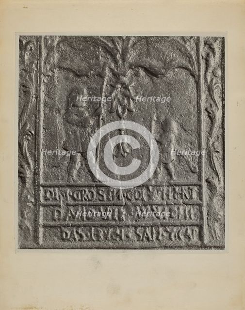 Pa. German Stove Plate, c. 1936. Creator: Charles Von Urban.