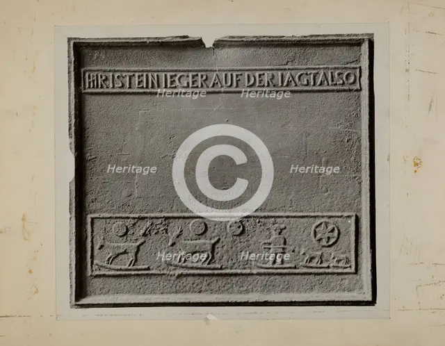Pa. German Stove Plate, c. 1936. Creator: Charles Von Urban.