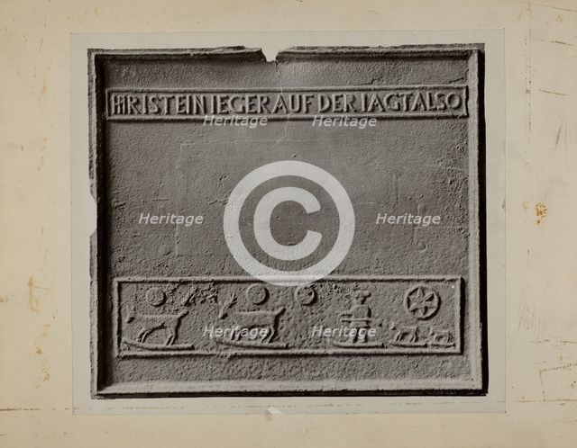 Pa. German Stove Plate, c. 1936. Creator: Charles Von Urban.