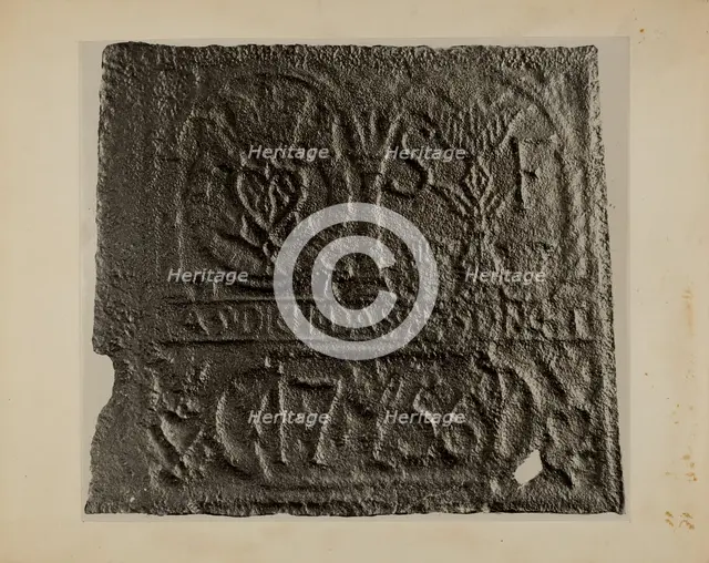 Pa. German Stove Plate, c. 1936. Creator: Charles Von Urban.
