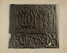 Pa. German Stove Plate, c. 1936. Creator: Charles Von Urban