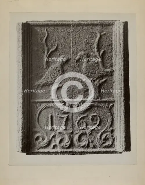 Pa. German Stove Plate, c. 1936. Creator: Charles Von Urban.