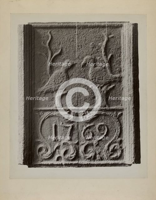 Pa. German Stove Plate, c. 1936. Creator: Charles Von Urban.