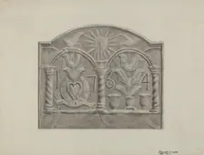 Pa. German Stove Plate, c. 1936. Creator: Edward L Loper