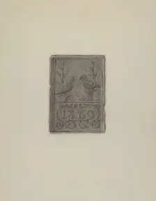 Pa. German Stove Plate, c. 1936. Creator: Elmer G Anderson