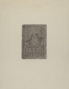 Pa. German Stove Plate, c. 1936. Creator: Elmer G Anderson