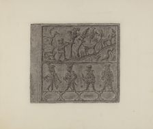 Pa. German Stove Plate, c. 1936. Creator: Elmer G Anderson